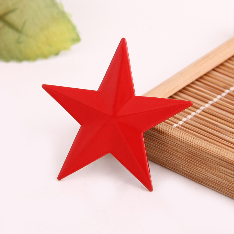 老红军铝制五角星烤漆徽章帽徽帽章胸针复古怀旧5角星红色款像章