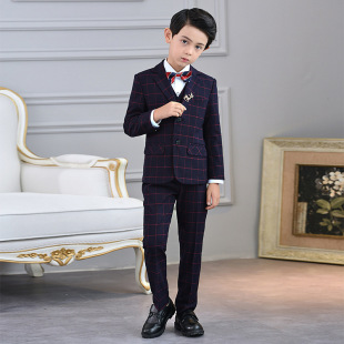儿童西装套装2018新款秋冬韩版男童钢琴演出服英伦风西服花童礼服