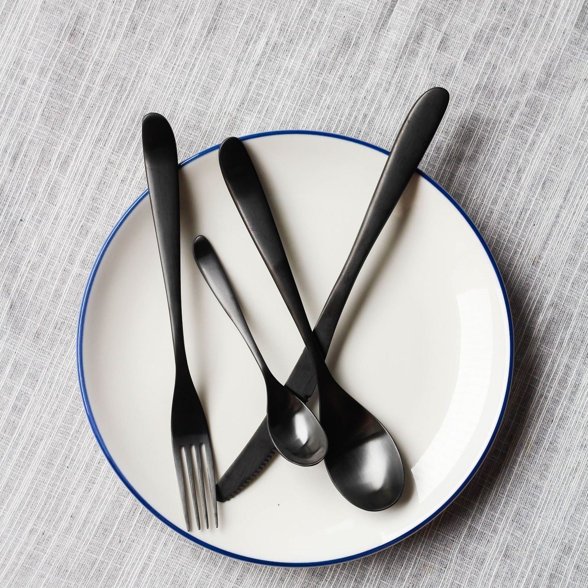 家居用品 弯月系列-哑光刀叉勺 不锈钢牛排刀叉 西餐厅酒店餐具