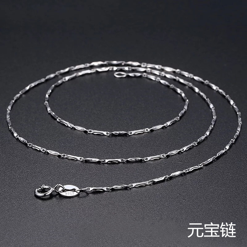 s925纯银元宝链项链吊坠配链 时尚百搭吊坠配链网红项链配链批发