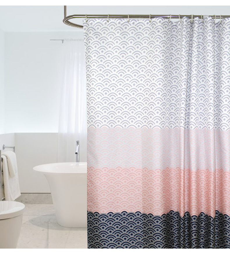 Factory Direct Supply Home Shower Curtain New Wifi Pattern Thickened Waterproof Polyester Fabrics Shower Curtain Cloth Wholesale