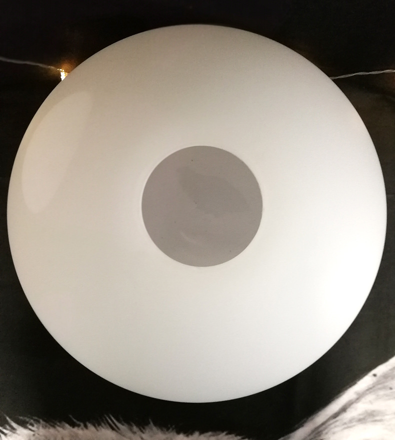 批发人工吹制玻璃灯罩白玉酸扁球玻璃灯具配件室内灯具led配件