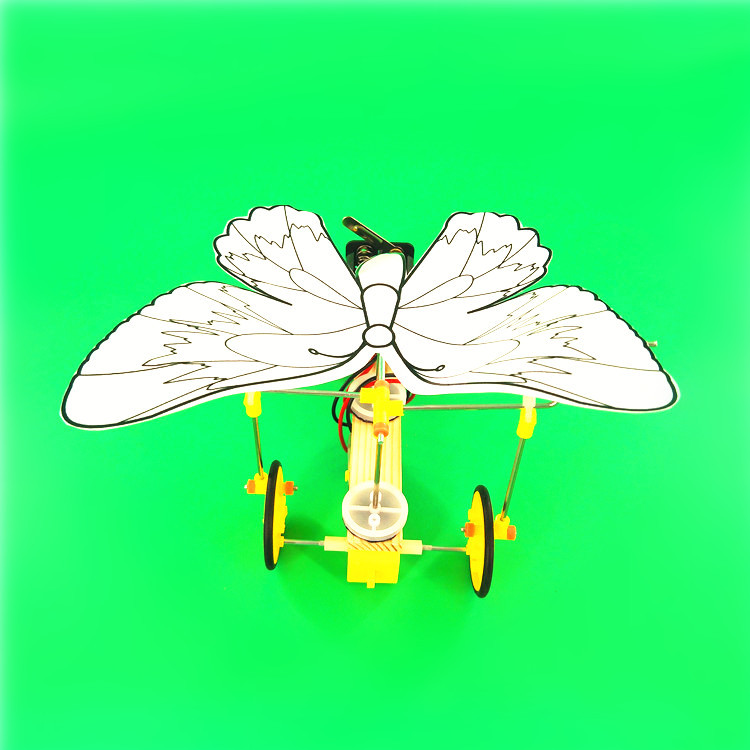 儿童diy科技小制作 自制电动蝴蝶 仿生机械蝴蝶 科学实验教具批发