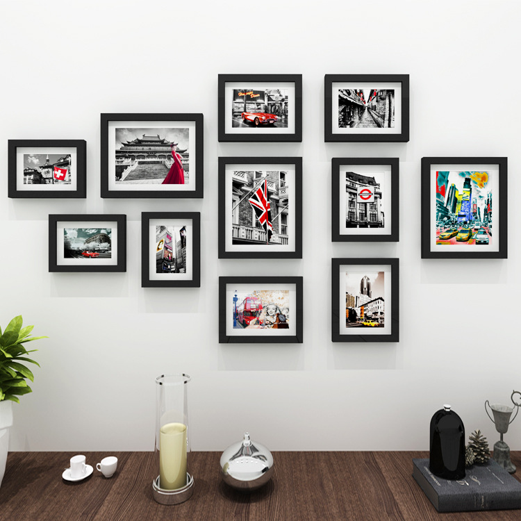 外贸爆款11框ps照片墙相片墙相框墙创意组合背景墙装饰相架画框