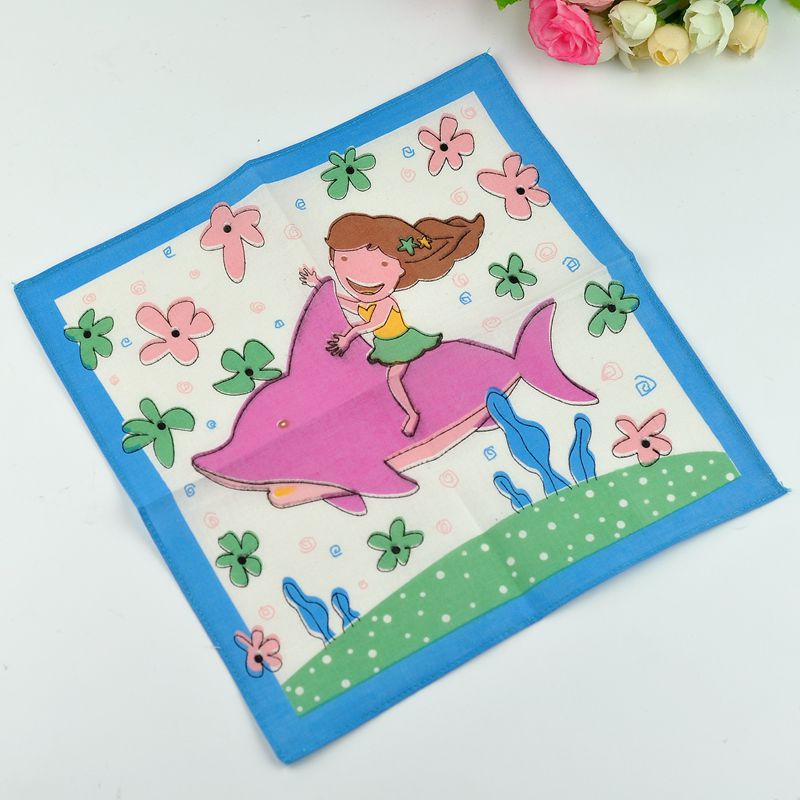 全棉儿童卡通手帕纯棉幼儿园小朋友手绢手工擦汗口水巾老式小手帕
