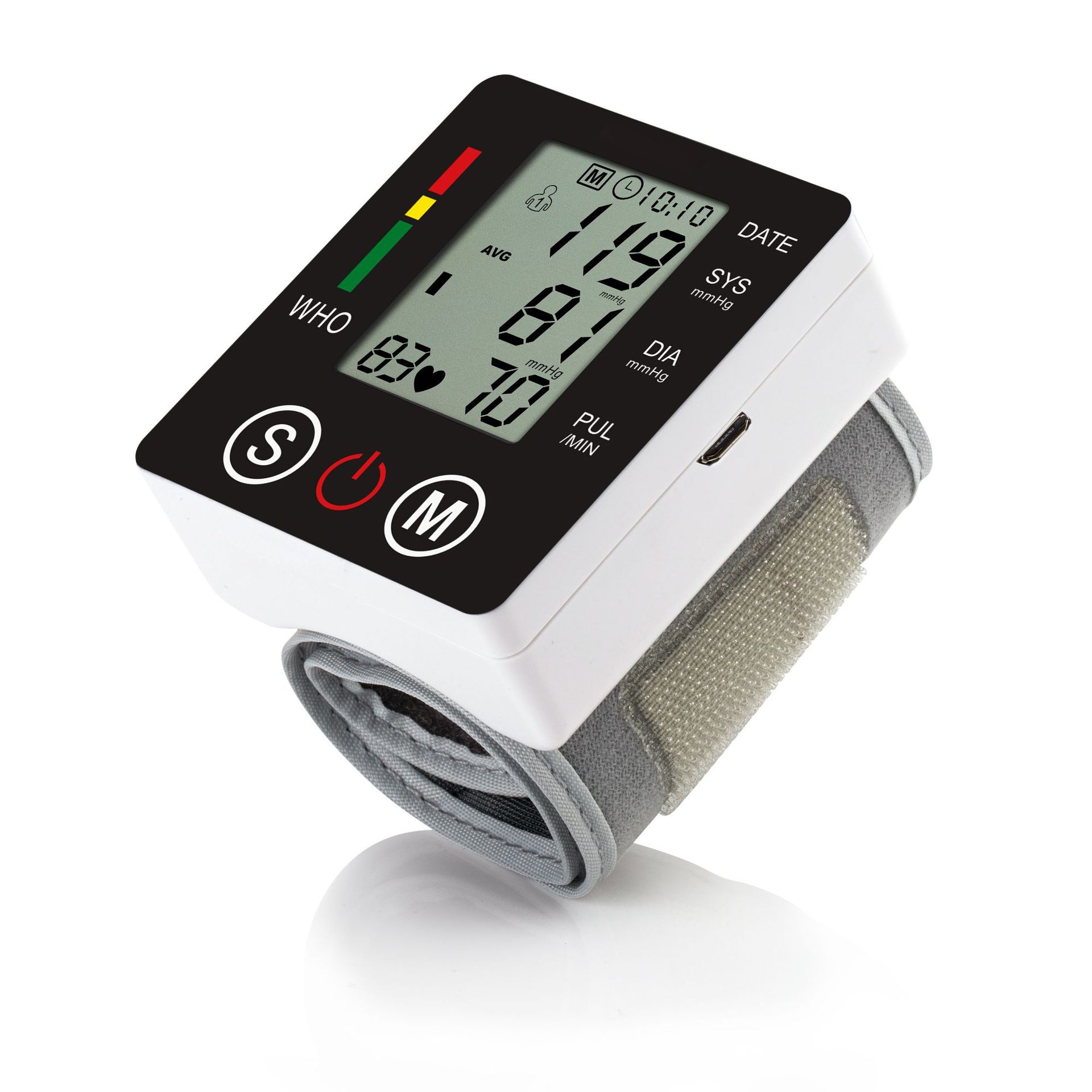 新品手腕式英文充电血压计全自动家用精准血压测量表仪爆款可贴牌