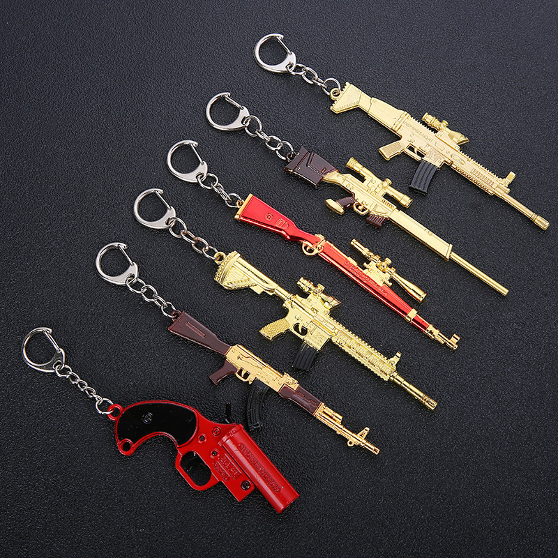 Jesus Survival Keychain Awm98k Sniper Rifle Rifle Metal Model Key Ring Chicken Pendant Peripheral Gifts