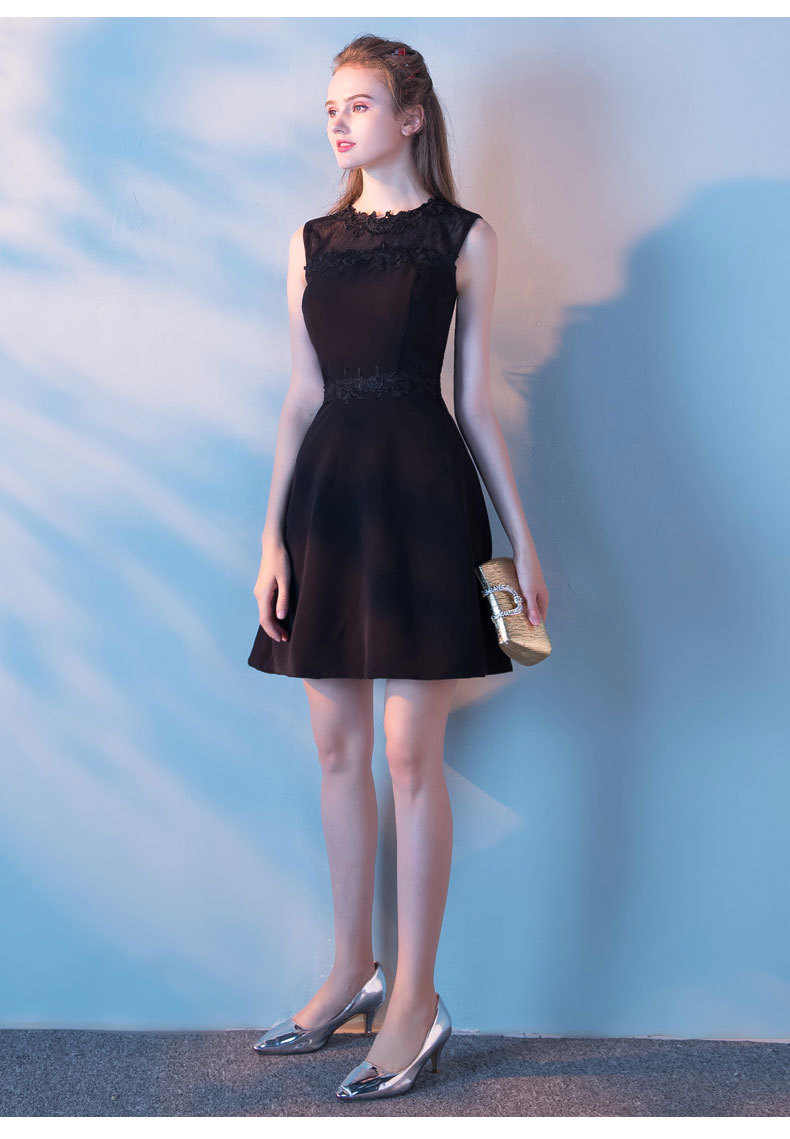 晚礼服女2020新款宴会时尚聚会黑色小礼服派对小黑裙短款晚宴秋冬