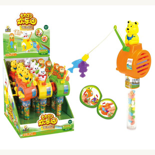 小乐蜂 钓鱼动物 儿童玩具糖果 手摇闪光玩具 儿童零食玩 生产厂家