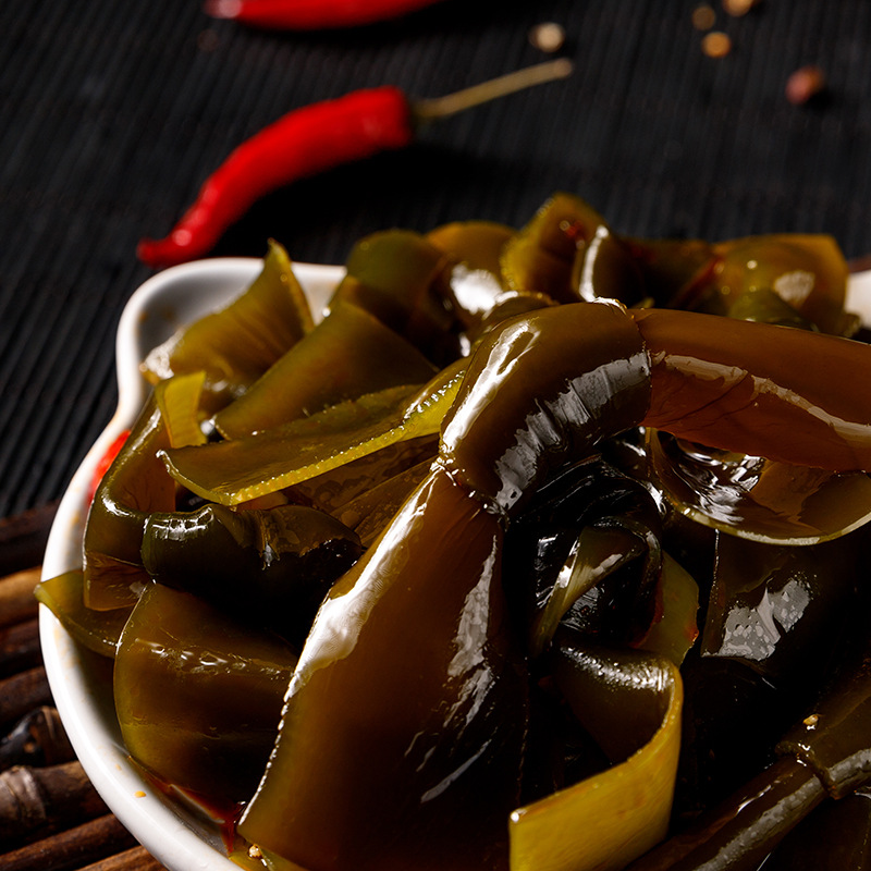 网红直播带货麻辣海带结即食海鲜罐装休闲零食厂家定制批发