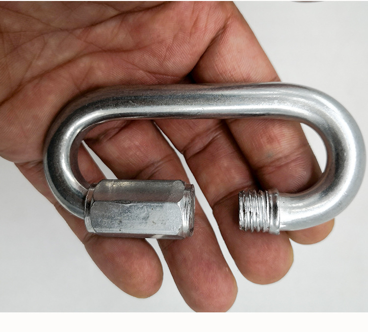 拉力超同行铁质快速连接环 黑彩色电泳安全钩o型梅陇锁跑道登山扣