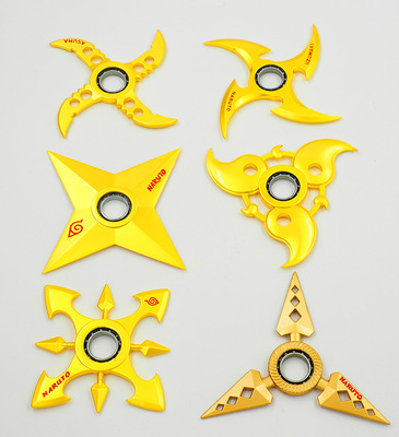 可旋转火影忍者手里剑 鸣人疾风伝佐助风遁带轴承转动飞镖cos道具