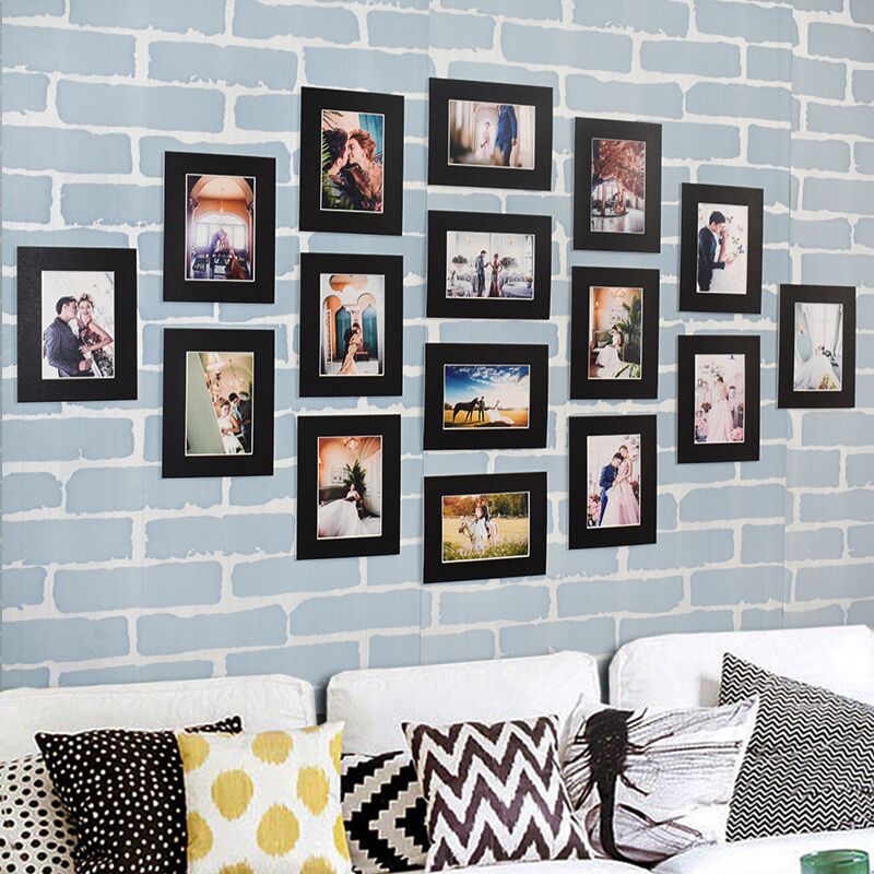创意厚纸照片墙 宿舍相框墙现代简约装饰挂墙组合照片墙5寸组合