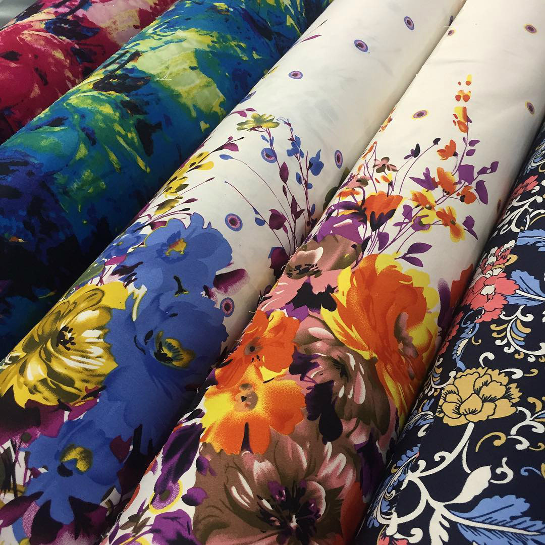 仿真丝布料印刷 数码印花加工厂 热转印布匹面料热升华加工