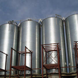 供应粮食仓 饲料仓 油脂钢板仓 小型50t高耐镀锌防腐面粉仓