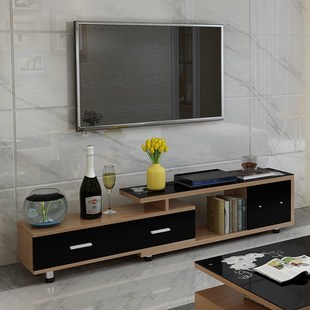 长条形落地高低柜简易电视柜现代简约省空间装饰柜2018简单客厅厅