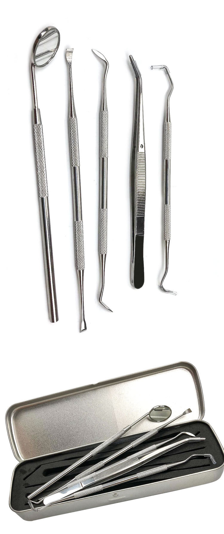 牙科工具套装不锈钢牙齿科材料牙医师辅助使用镊子口镜探针工具