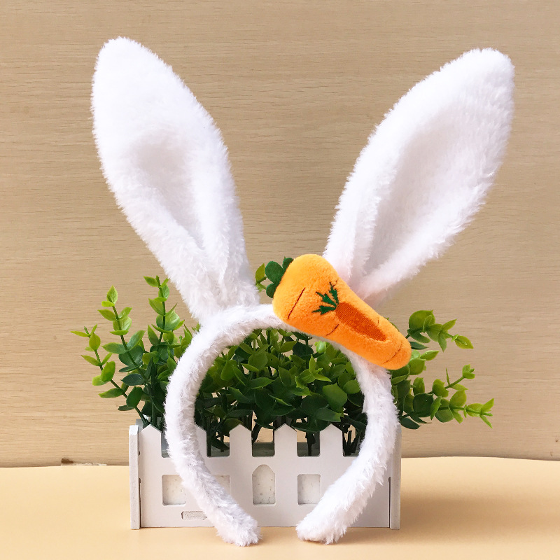 cosplay用具舞台表演道具毛绒兔子耳朵发箍发饰成人头饰装扮 头箍