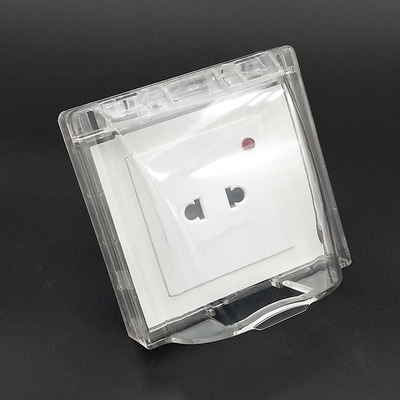 明装防水二孔电源插座 户外防雨电瓶车充电插座罩 明线浴室防溅盒