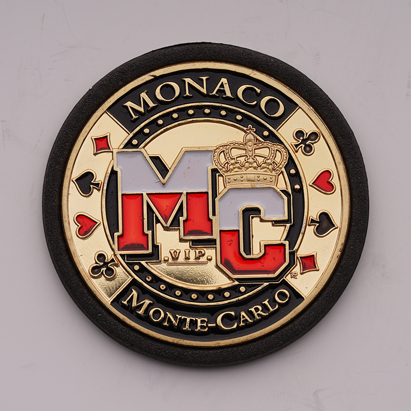摩纳哥蒙特卡洛赌场筹码镀金纪念币 幸运外国硬币扑克纪念章批发