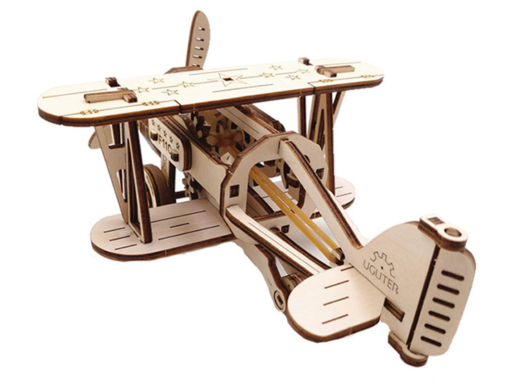 有格uguter木质机械传动模型创意diy立体拼图创意玩具送生日礼物