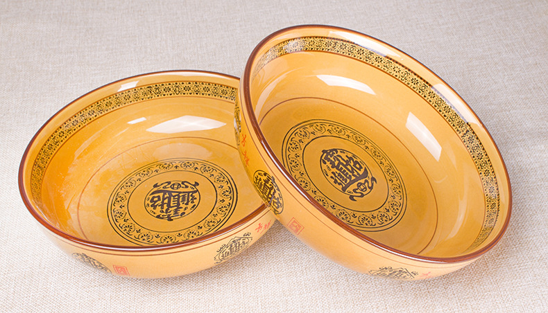 招财进宝仿古陶瓷汤碗大碗酒店饭店用陶瓷10寸碗 酸菜鱼汤盆 汤碗