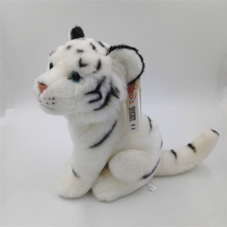 毛绒玩具专业定制 仿真动物系列坐姿白虎豹子棕虎 摄影棚道具摆件