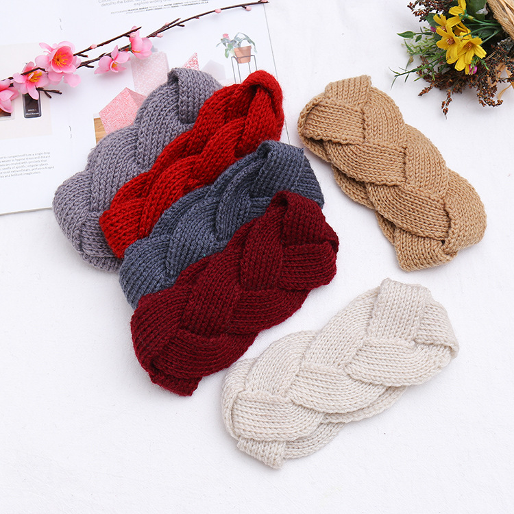 Factory Direct Sales European and American New Braid Twist Women's Knitted Hair Band Autumn and Winter Warm Hair Band