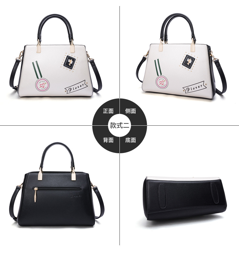 plover包包女2018新款印花个性时尚手提包简约百搭单肩斜跨包