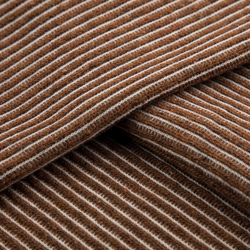 竖条子时装女装面料 法国罗纹混纺布 彩条针织面料现货供应