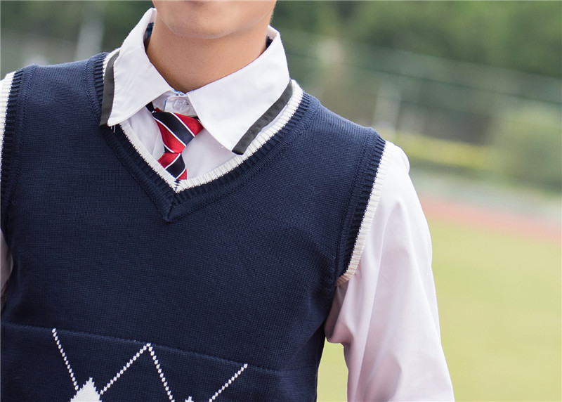 新款秋冬学生学院风女生jk套装校服女装季长袖毛衣v领班服四件套