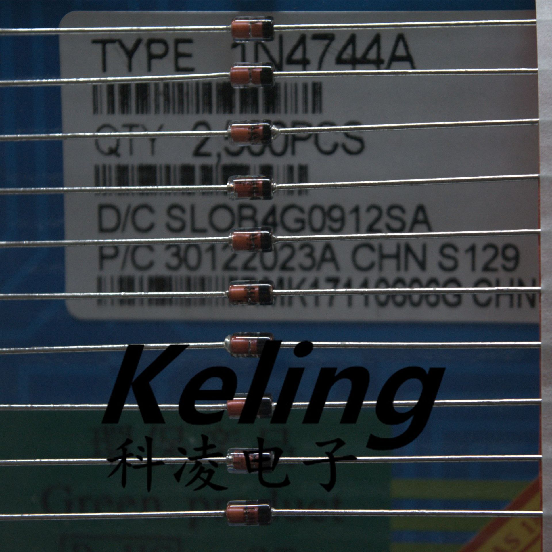 1w稳压二极管 稳压管 15v 1n4744 4744 玻璃封装稳压管 排带装