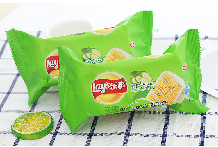 乐事无限薯片40g抽屉盒装嗞嗞烤肉味黄瓜番茄原味土豆片零食
