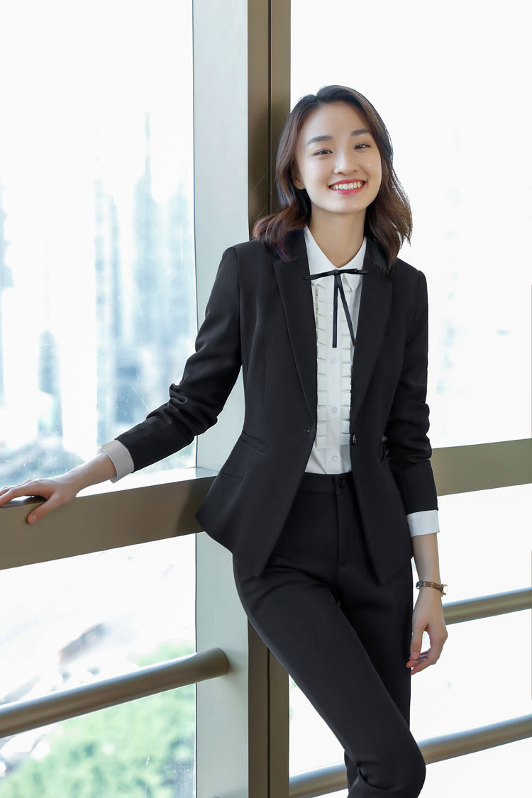 商务装女职业西装套装时尚新款大学生女房产销售员工作服美容服