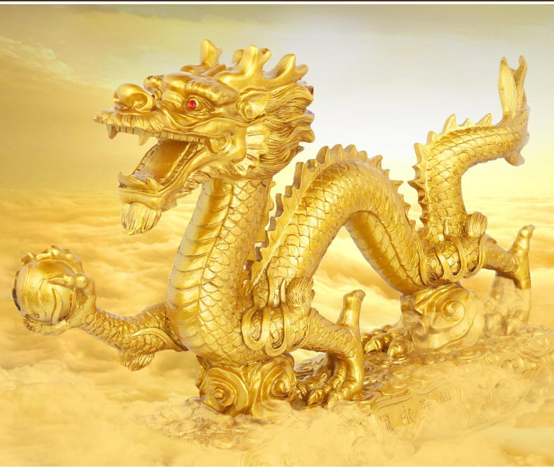 厂家批发树脂龙摆件龙抓球珠中国龙装饰办公室书桌店铺装饰