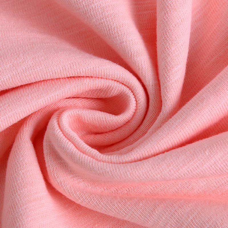 现货21s竹节棉t恤面料加厚针织全棉拉架单面汗布t恤汗衫垂感吸汗