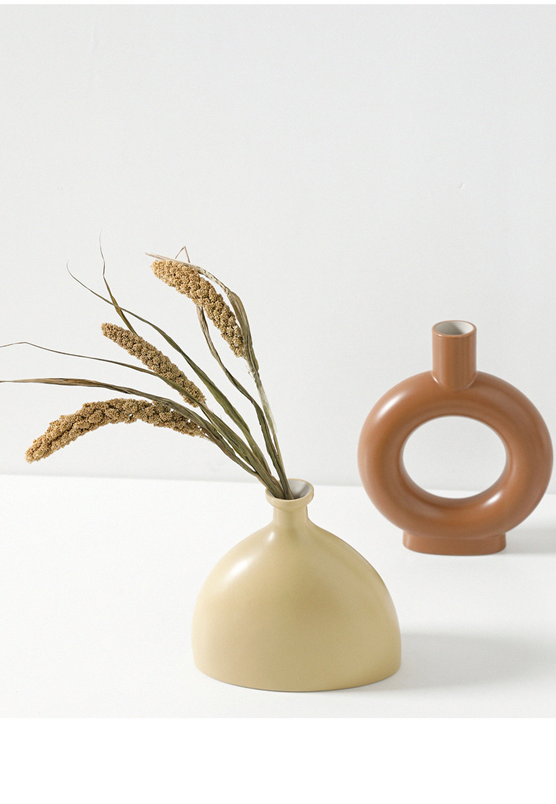 北欧ins小花瓶摆件干花装饰品家居桌面酒柜玄关土耳其手工花瓶