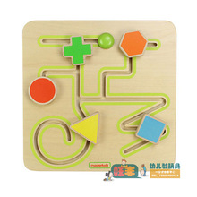 形状木块迷宫板 早教幼儿园桌面木制小型学习板滑动游戏