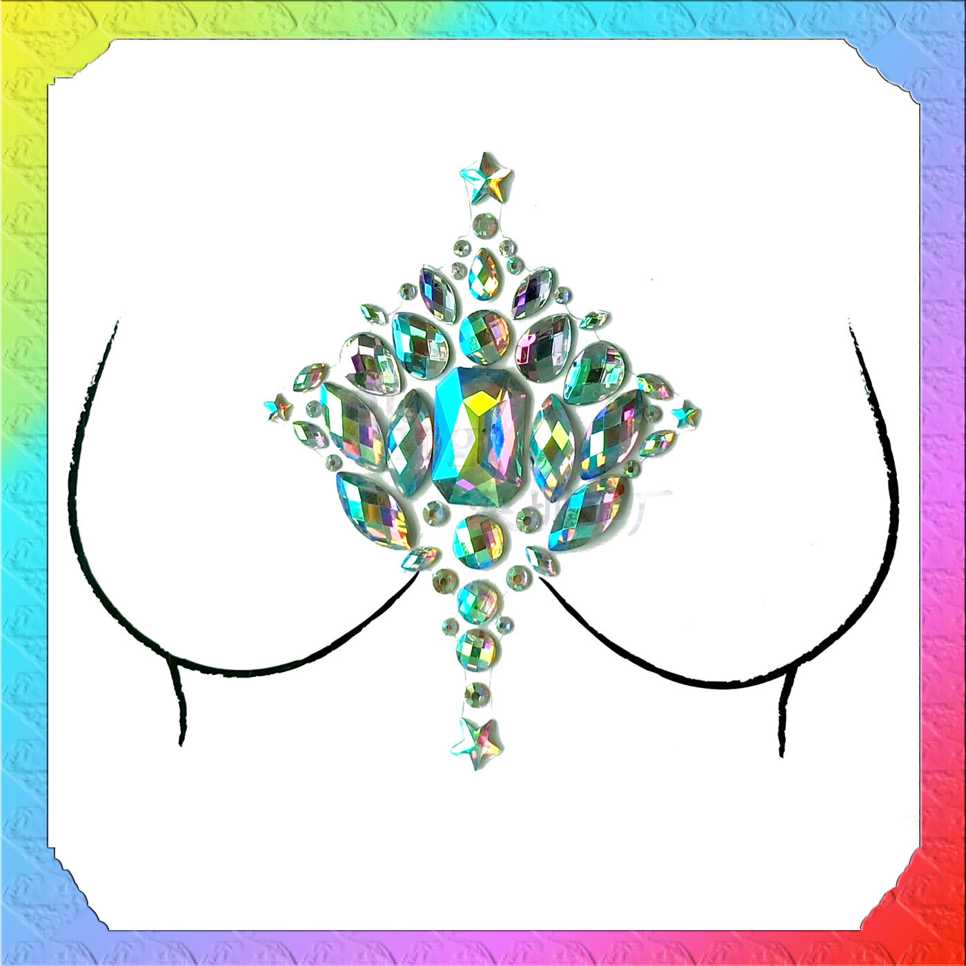 厂家 直销胸部亚克力钻贴 水晶胸贴钻乳贴钻纹身贴 新款