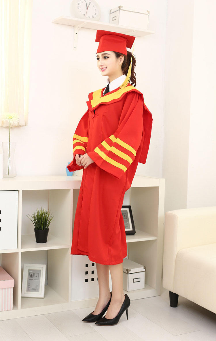校长服毕业礼服学位服黄色流苏蓝色衣服工科文科理科军科农科医科