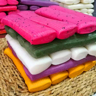 诸暨650g真空包装五口味蔬果彩色年糕 无添加南瓜艾草紫薯火龙果