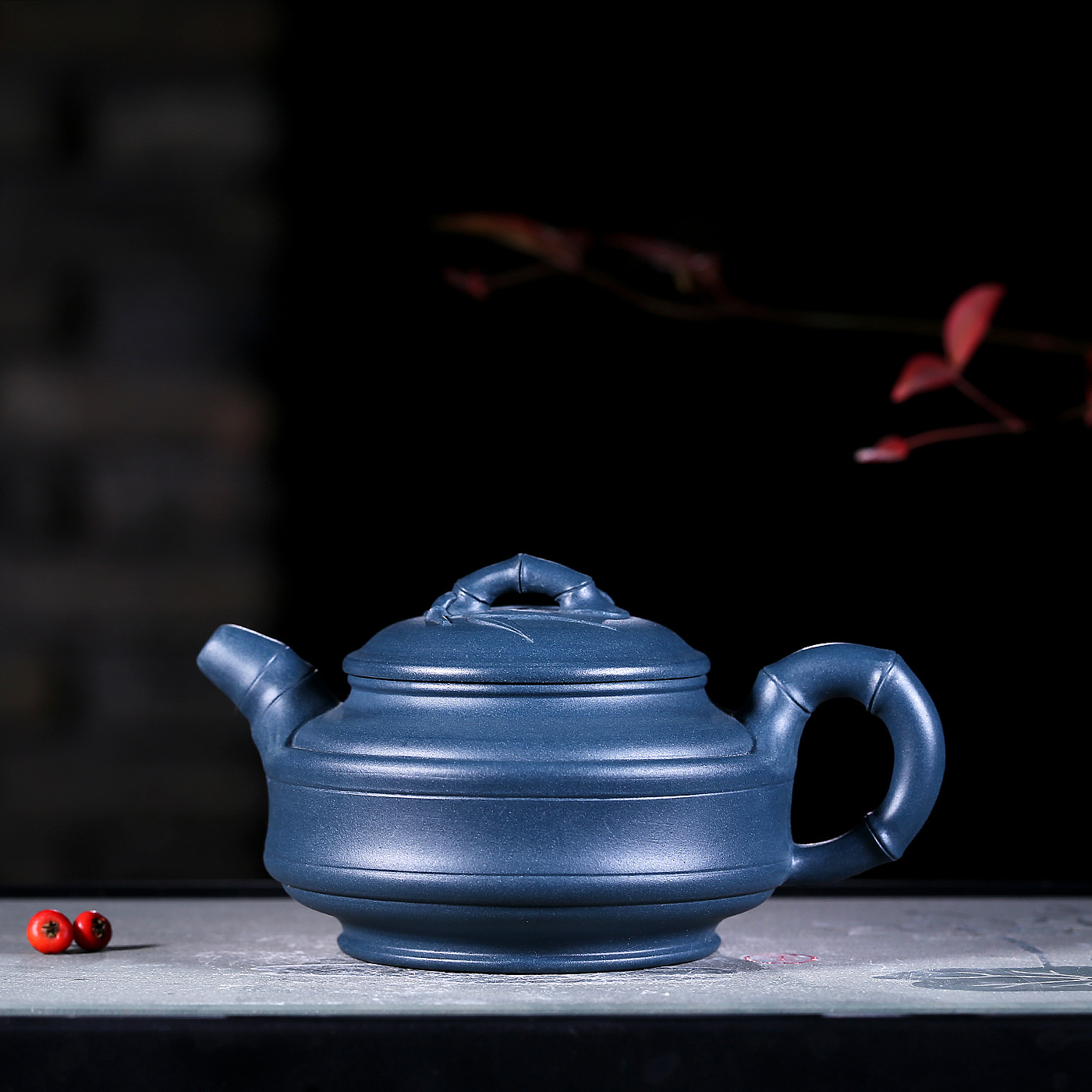 青泥双线竹鼓壶 功夫旅行茶具礼品