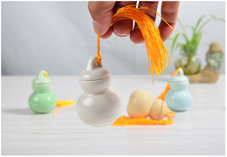 精美药丸罐 粉末化妆品膏方密封瓶logo定做 陶瓷小葫芦丹药包装瓶