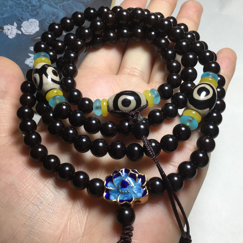 天然椰蒂圆珠手链 108颗佛珠手链 原创天珠手链 diy手链项链批发