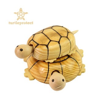 批发木头仿真乌龟 木质儿童动物母子龟玩具模型 可滚动仿生摆件