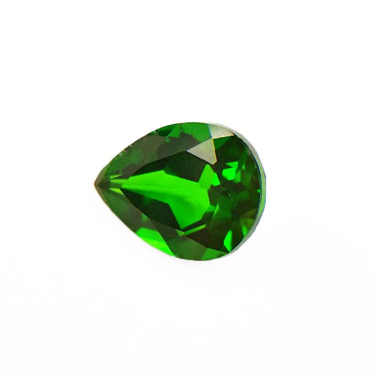 厂家直销俄罗斯产天然铬透辉石水滴形裸石戒面饰品加工 珠宝定制