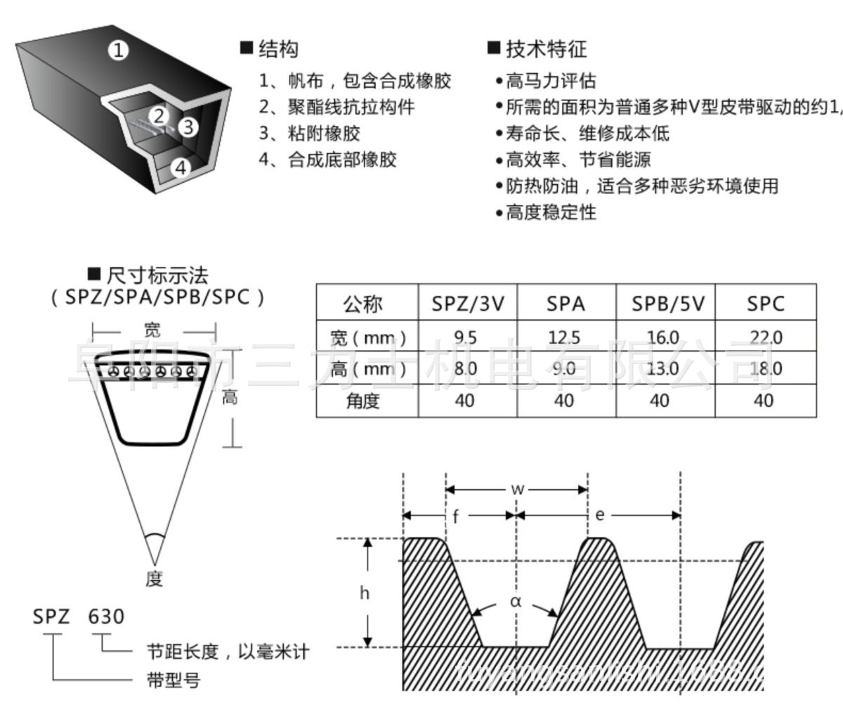 三力士三角带 优质工农业机械传动v带 普通b型