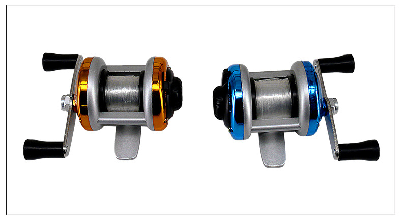 得趣迷你冰钓轮冬钓小鼓轮双摇臂金属主体带线轮筏钓轮渔轮批发