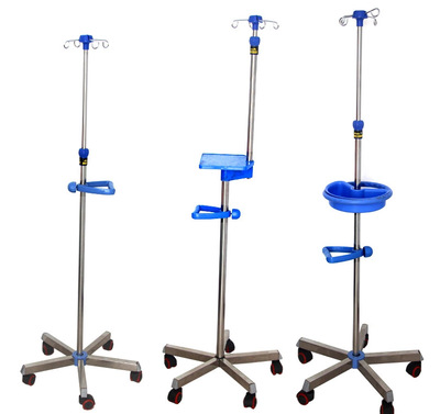 加厚高低可调节托盘输液架移动式医用吊瓶点滴杆 落地输液架
