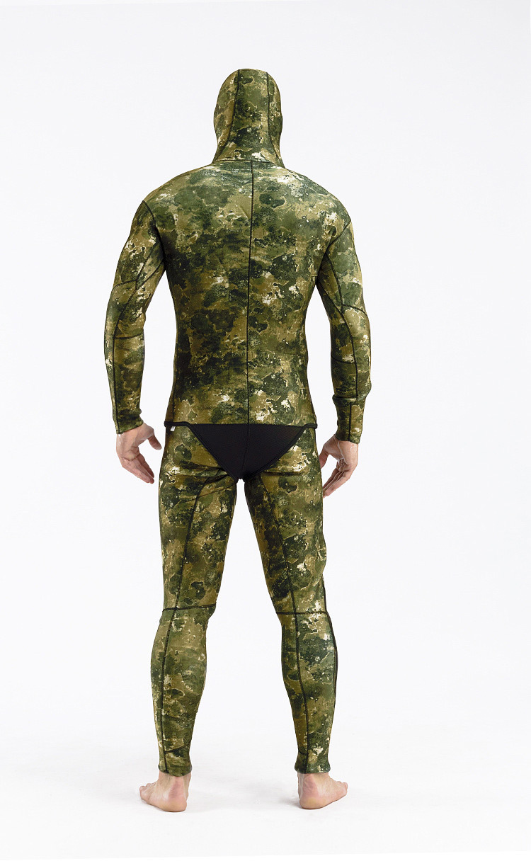 一件代发海升亚马逊自由潜猎鱼衣防水迷彩深潜分体打渔衣工厂批发